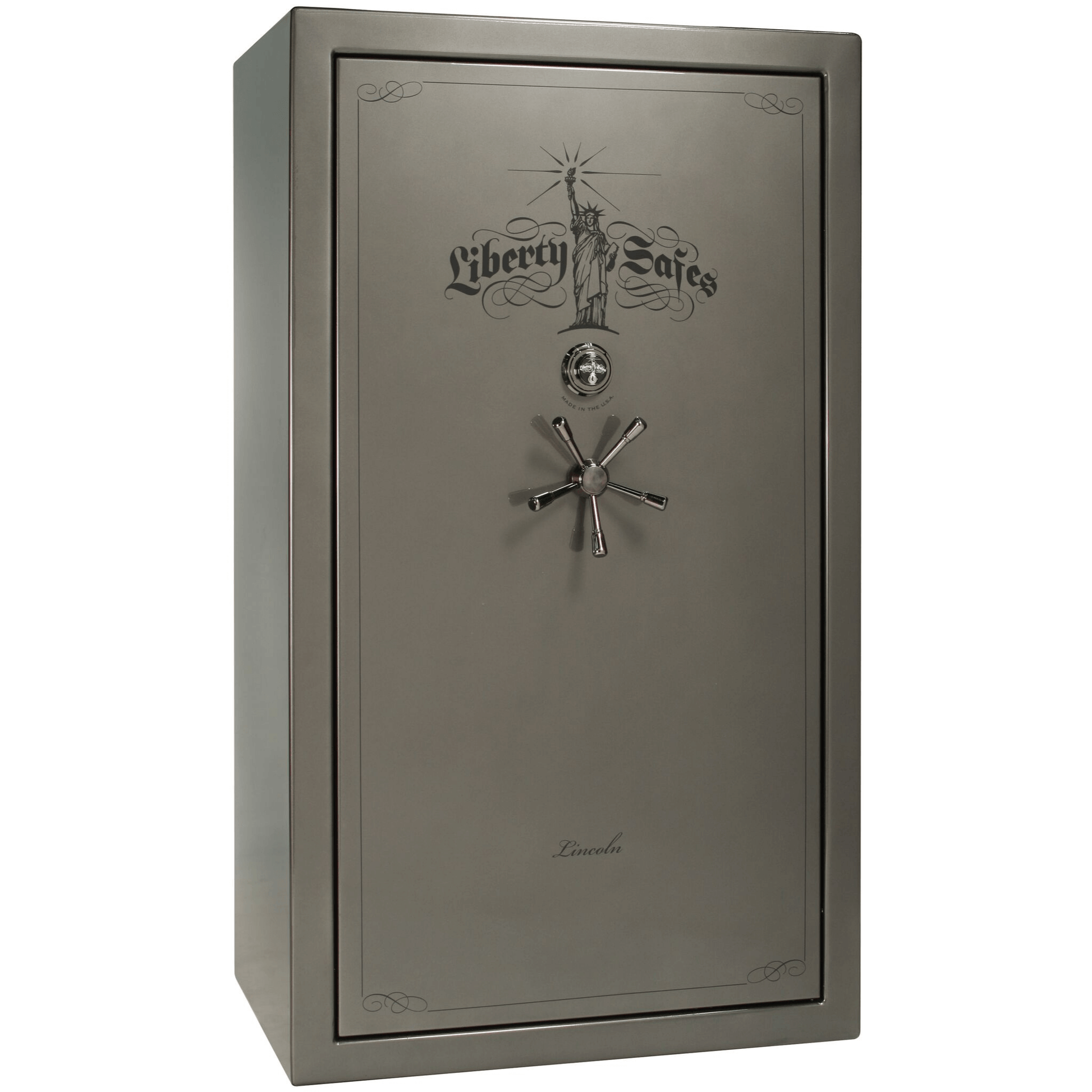 Liberty Lincoln 50 Safe in Gray Gloss with Black Chrome Mechanical Lock.