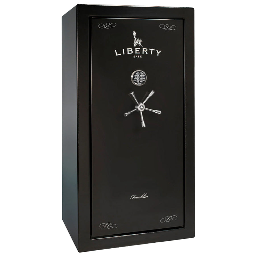 Liberty Safe Franklin 29 in Black Gloss with Chrome, Exterior.