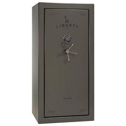 Liberty Safe Franklin 29 in Gray Marble with Black Chrome, Exterior.