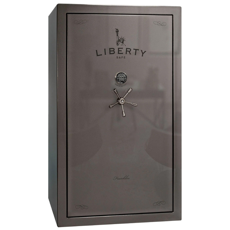 Liberty Safe Franklin 50 in Gray Gloss with Black Chrome, Exterior.