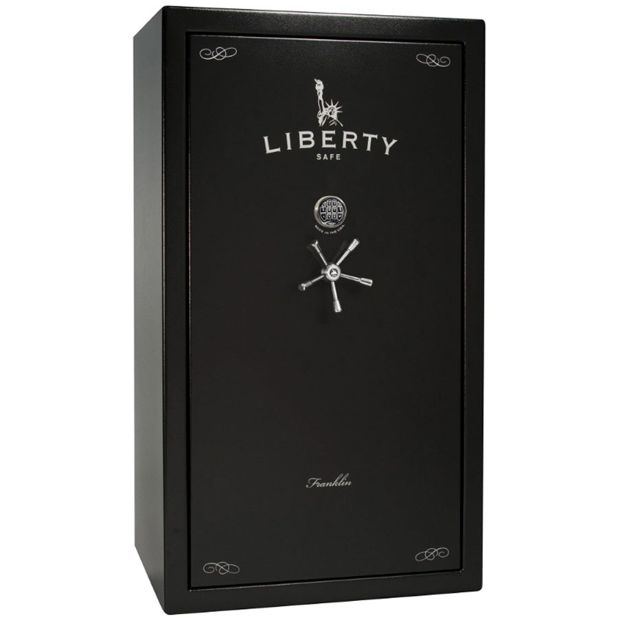 Liberty Safe Franklin 50 in Textured Black with Chrome, Exterior.