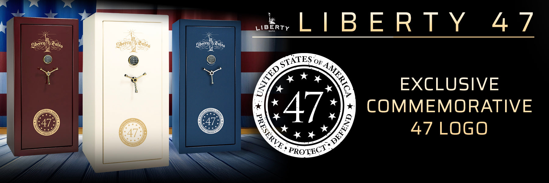 LIBERTY 47 EXCLUSIVE COMMEMORATIVE LOGO SAFE.