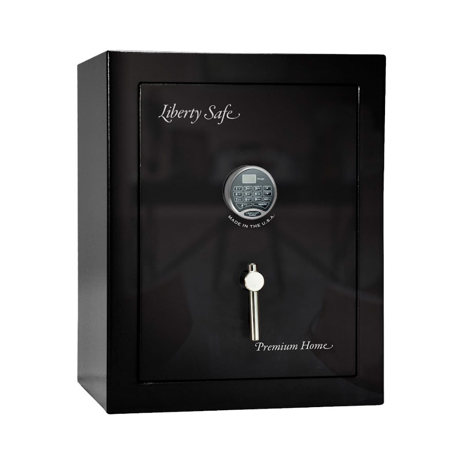 Liberty Premium Home 08 Safe in Black Gloss with Chrome Electronic Lock.