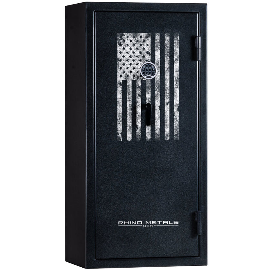 Rhino RBFX6028 exterior in Blackstone Finish with USA Flag.