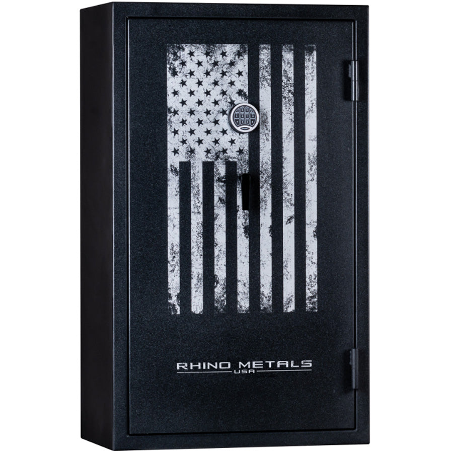 Rhino RBFX6036 exterior in Blackstone Finish with USA Flag.