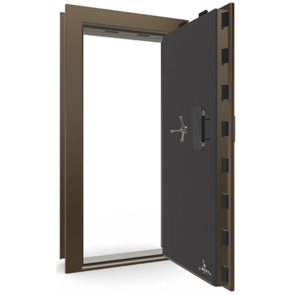 The Beast Vault Door in Bronze Gloss with Black Chrome Electronic Lock, Right Outswing, door open.