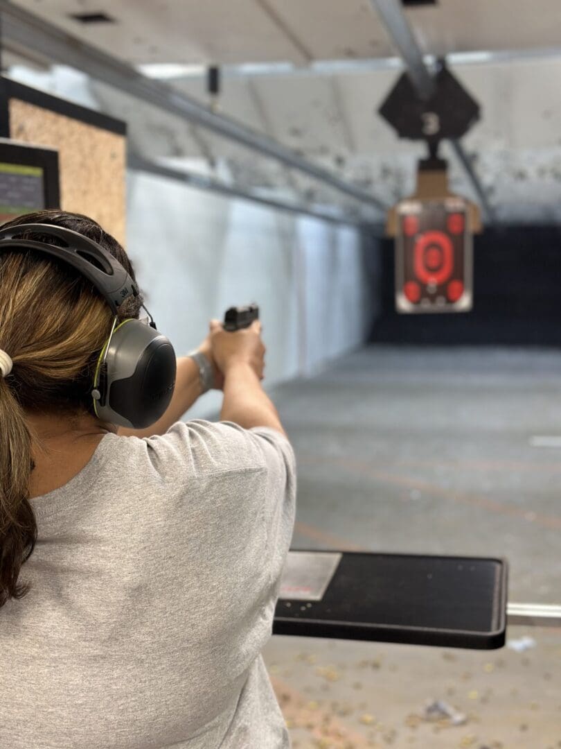 Target practice on the range at Harry Beckwith Guns & Range, just south of Gainesville.