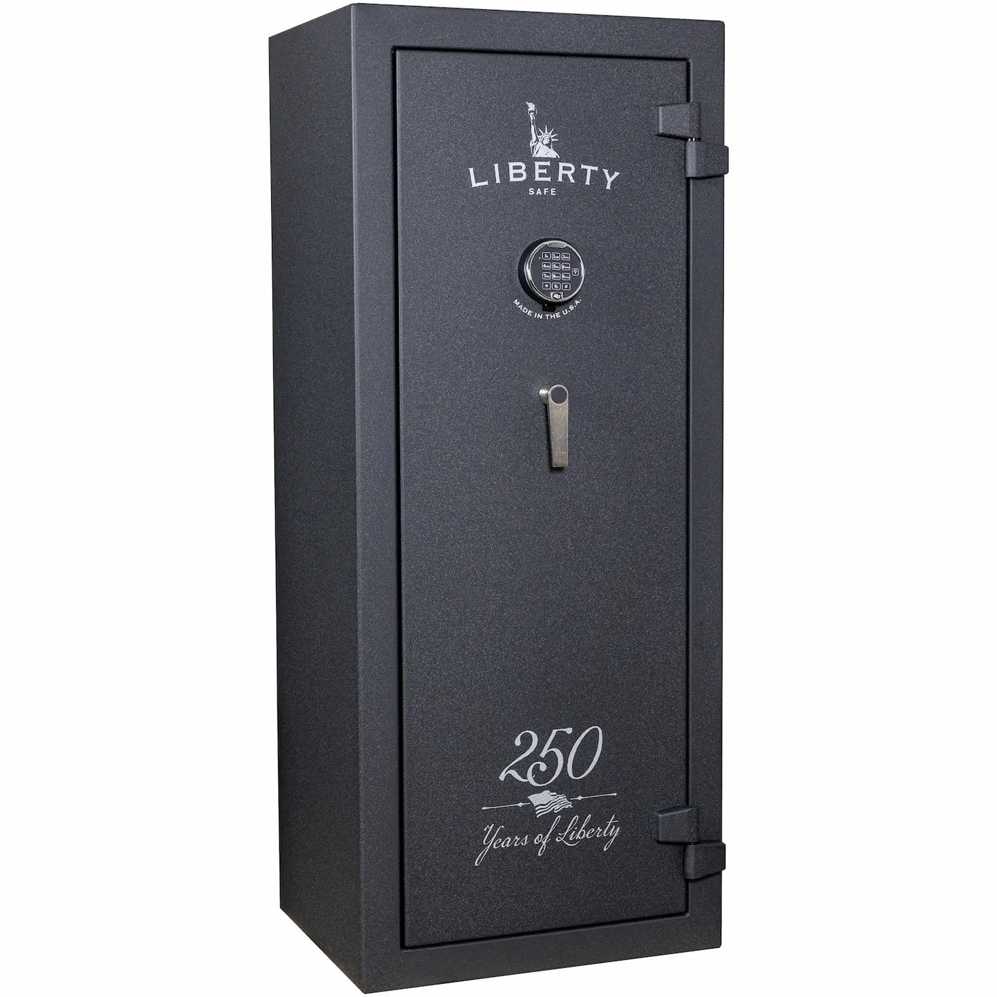 Liberty Centurion 18 250th Commemorative Gun Safe in Forged Black showing exterior