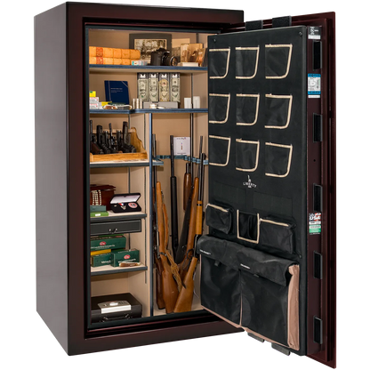 Liberty Classic Plus 40 safe interior with 4-in-1 Flex™ adjustable shelving, long gun storage, and deluxe door organizer.