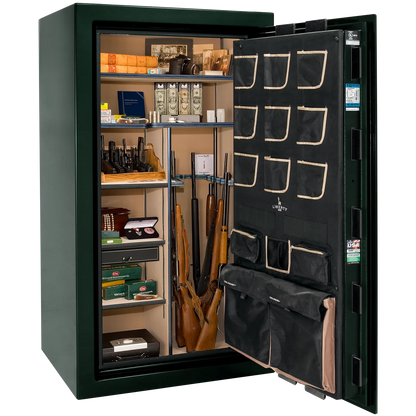 Liberty Classic Plus 40 safe interior with 4-in-1 Flex™ adjustable shelving, long gun storage, and deluxe door organizer.