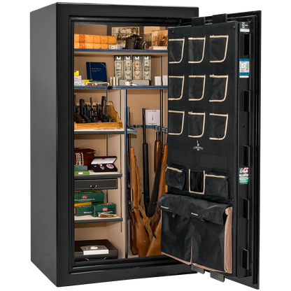 Liberty Classic Plus 40 safe interior with 4-in-1 Flex™ adjustable shelving, long gun storage, and deluxe door organizer.