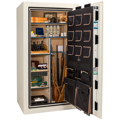 Liberty Classic Plus 40 safe interior with 4-in-1 Flex™ adjustable shelving, long gun storage, and deluxe door organizer.