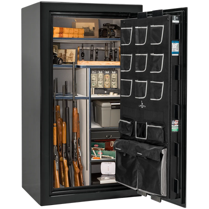 Liberty Classic Plus 40 safe interior with 4-in-1 Flex™ adjustable shelving, long gun storage, and deluxe door organizer.