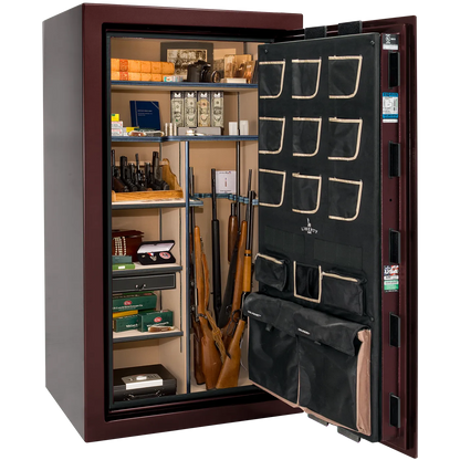 Liberty Classic Plus 40 safe interior with 4-in-1 Flex™ adjustable shelving, long gun storage, and deluxe door organizer.