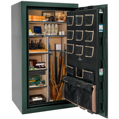 Liberty Classic Plus 40 safe interior with 4-in-1 Flex™ adjustable shelving, long gun storage, and deluxe door organizer.
