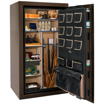 Liberty Classic Plus 40 safe interior with 4-in-1 Flex™ adjustable shelving, long gun storage, and deluxe door organizer.