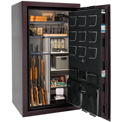Liberty Classic Plus 40 safe interior with 4-in-1 Flex™ adjustable shelving, long gun storage, and deluxe door organizer.