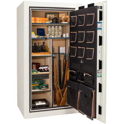 Liberty Classic Plus 40 safe interior with 4-in-1 Flex™ adjustable shelving, long gun storage, and deluxe door organizer.