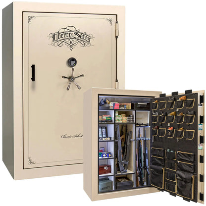 Liberty Classic Select Safe in Champagne Gloss with Black Chrome hardware and Dormakaba 702D electronic lock