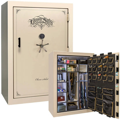 Liberty Classic Select Safe in Champagne Gloss with Black Chrome hardware and mechanical dial lock