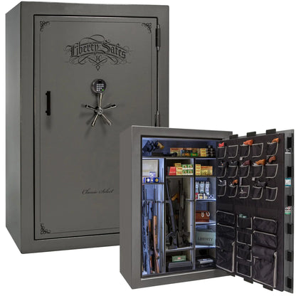 Liberty Classic Select Safe in Gray Gloss with Black Chrome hardware and Dormakaba 702D electronic lock