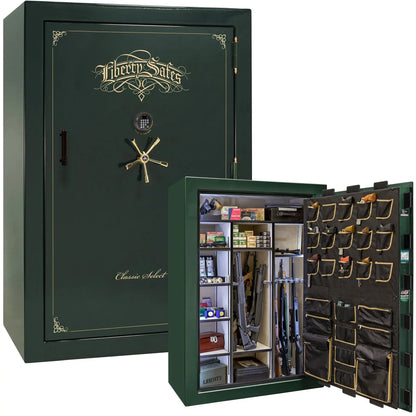 Liberty Classic Select Safe in Green Gloss with Brass hardware and Dormakaba 702D electronic lock