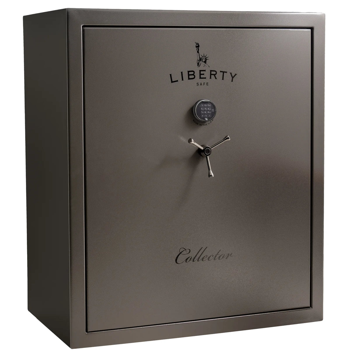 Liberty Collector gun safe in Gray Marble with S&G Electronic Lock, exterior view.