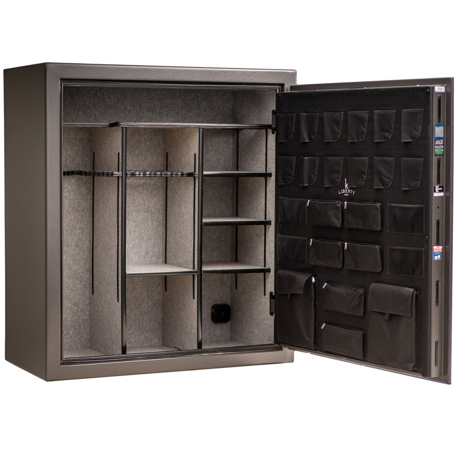 Liberty Collector gun safe in Gray Marble, interior storage view.