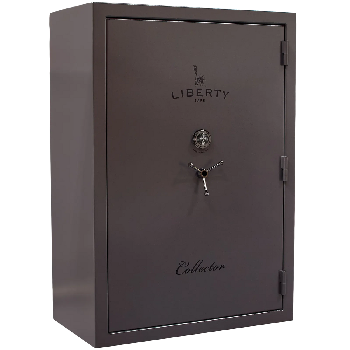 Liberty Collector T gun safe in Gray Marble with Mechanical Dial Lock, exterior view.
