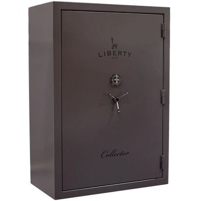 Liberty Collector T gun safe in Gray Marble with Mechanical Dial Lock, exterior view.