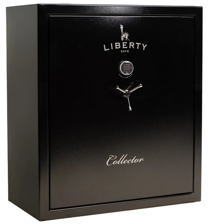 Liberty Collector gun safe in Textured Black with S&G Electronic Lock, exterior view.