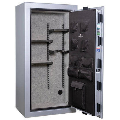 Liberty Colonial 23 gun safe in Glacial Steel, Pro Flex interior - empty