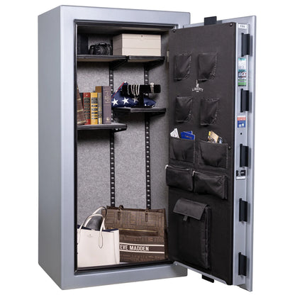 Liberty Colonial 23 gun safe in Glacial Steel, Pro Flex interior - full no guns