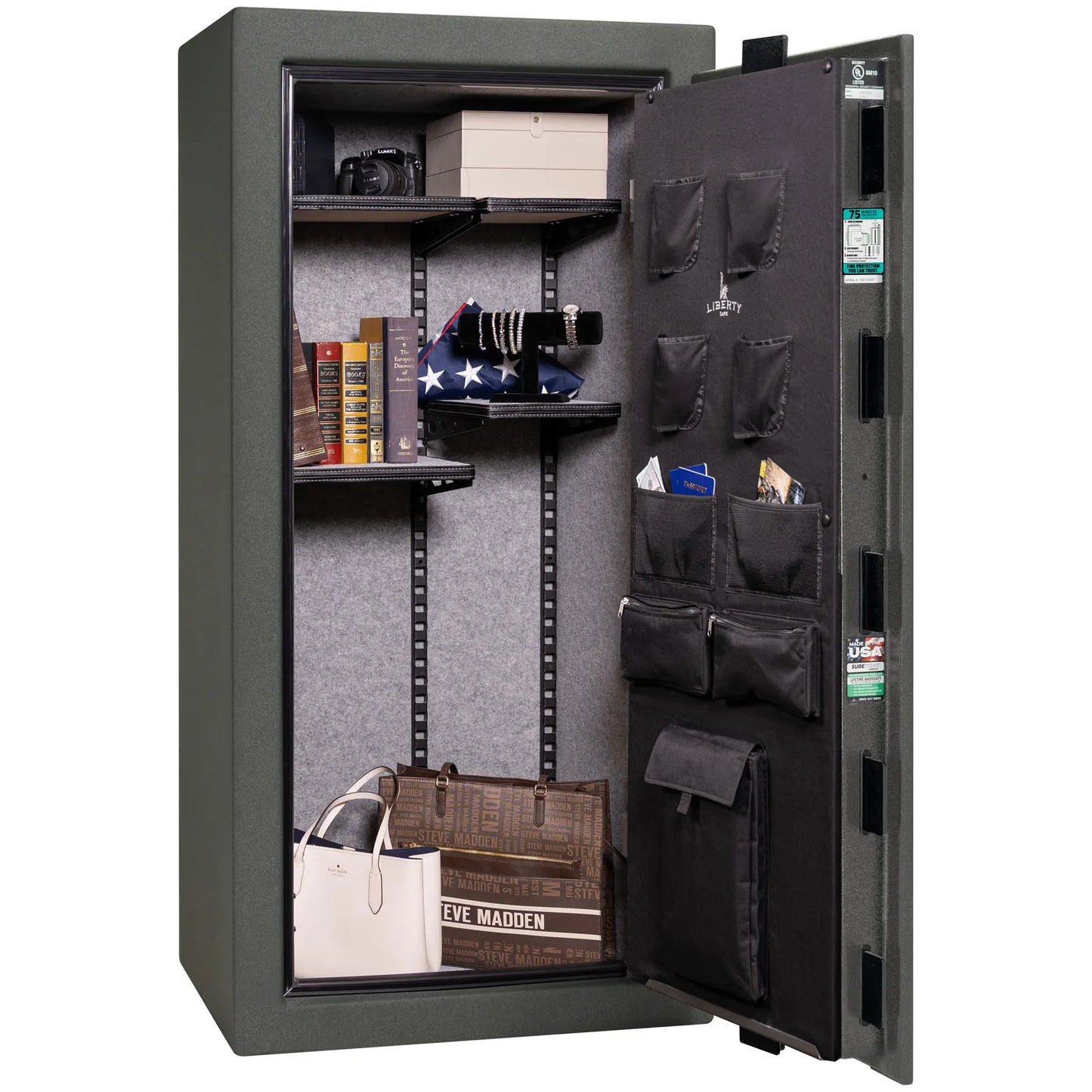 Liberty Colonial 23 gun safe in Textured Granite, Pro Flex interior - full no guns