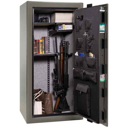 Liberty Colonial 23 gun safe in Gray Marble, Pro Flex interior - loaded