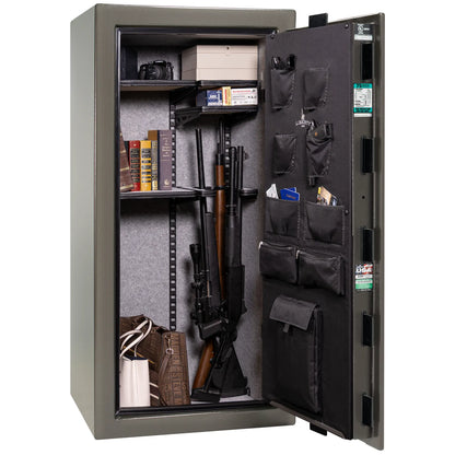 Liberty Colonial 23 gun safe in Gray Gloss, Pro Flex interior - loaded