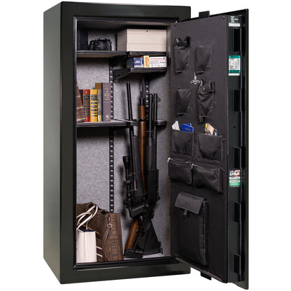 Liberty Colonial 23 gun safe in Black Gloss, Pro Flex interior - loaded