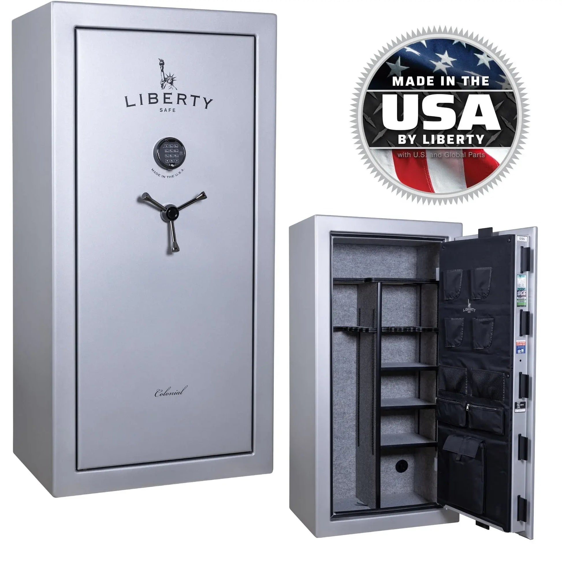Liberty Safe Colonial 23 glacial steel stacked exterior and standard interior