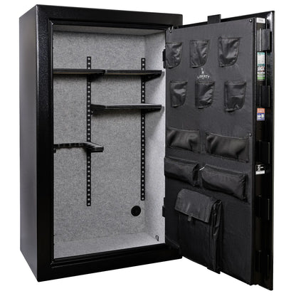 Liberty Colonial 30 gun safe in Textured Black, Pro Flex interior - empty