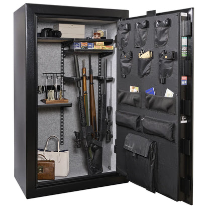 Liberty Colonial 30 gun safe in Textured Black, Pro Flex interior - loaded