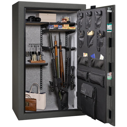 Liberty Colonial 30 gun safe in Textured Granite, Pro Flex interior - loaded
