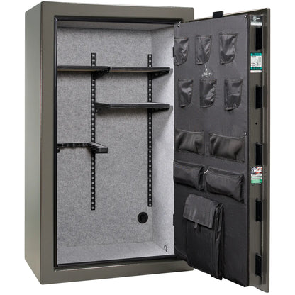 Liberty Colonial 30 gun safe in Gray Marble, Pro Flex interior - empty