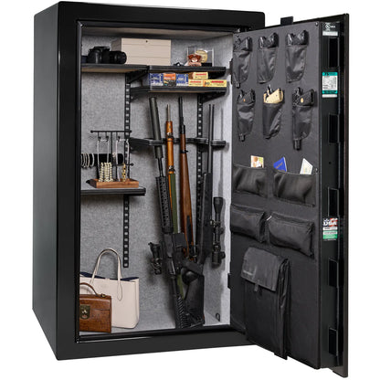 Liberty Colonial 30 gun safe in Black Gloss, Pro Flex interior - loaded