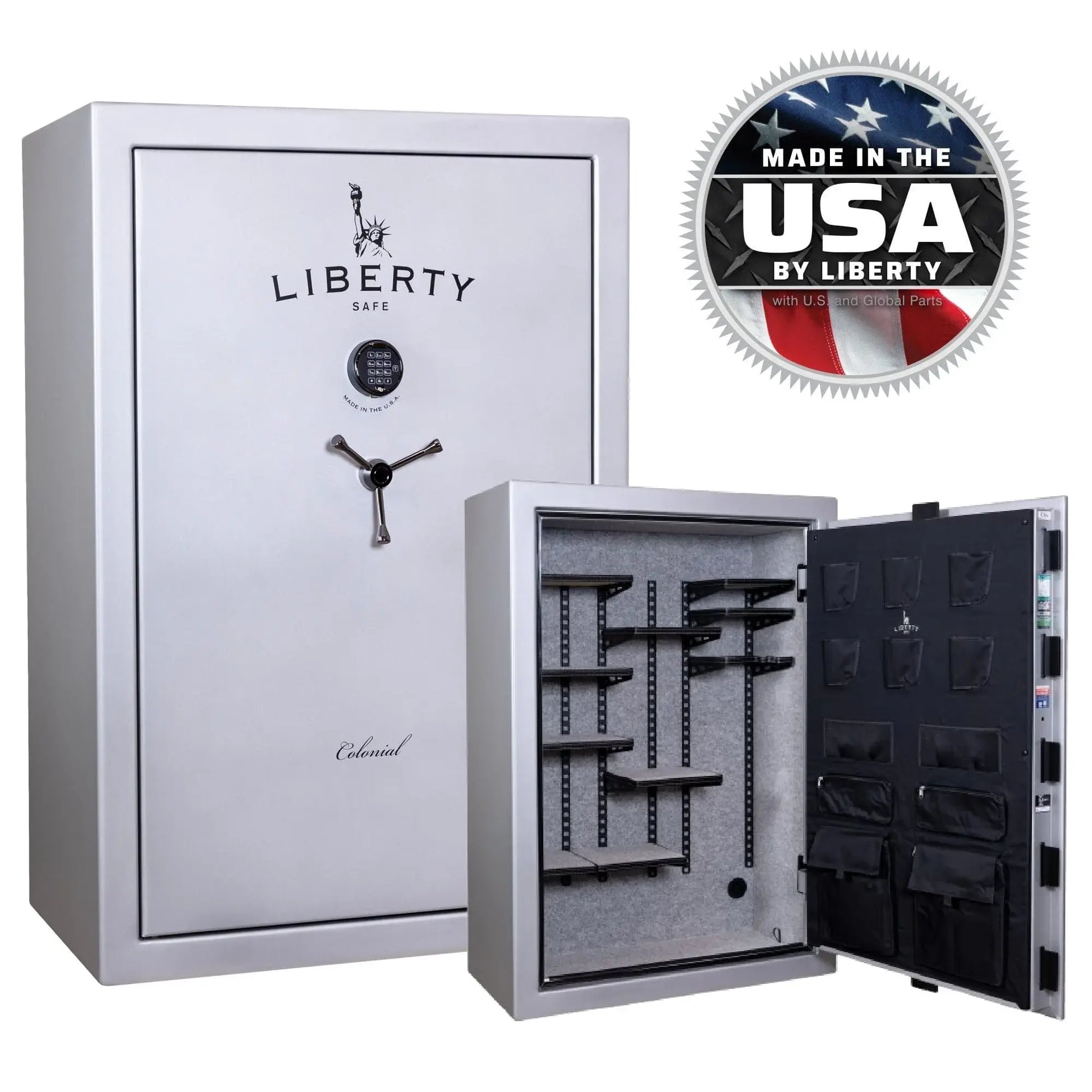 Liberty Safe Colonial 35 glacial steel stacked exterior and pro flex interior