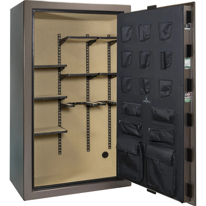 Liberty Colonial 50 gun safe in Textured Bronze, Pro Flex interior - empty