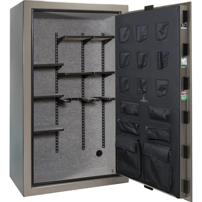 Liberty Colonial 50 gun safe in Gray Marble, Pro Flex interior - empty