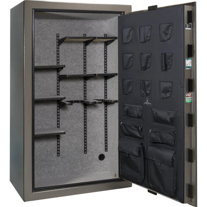 Liberty Colonial 50 gun safe in Gray Gloss, Pro Flex interior - empty