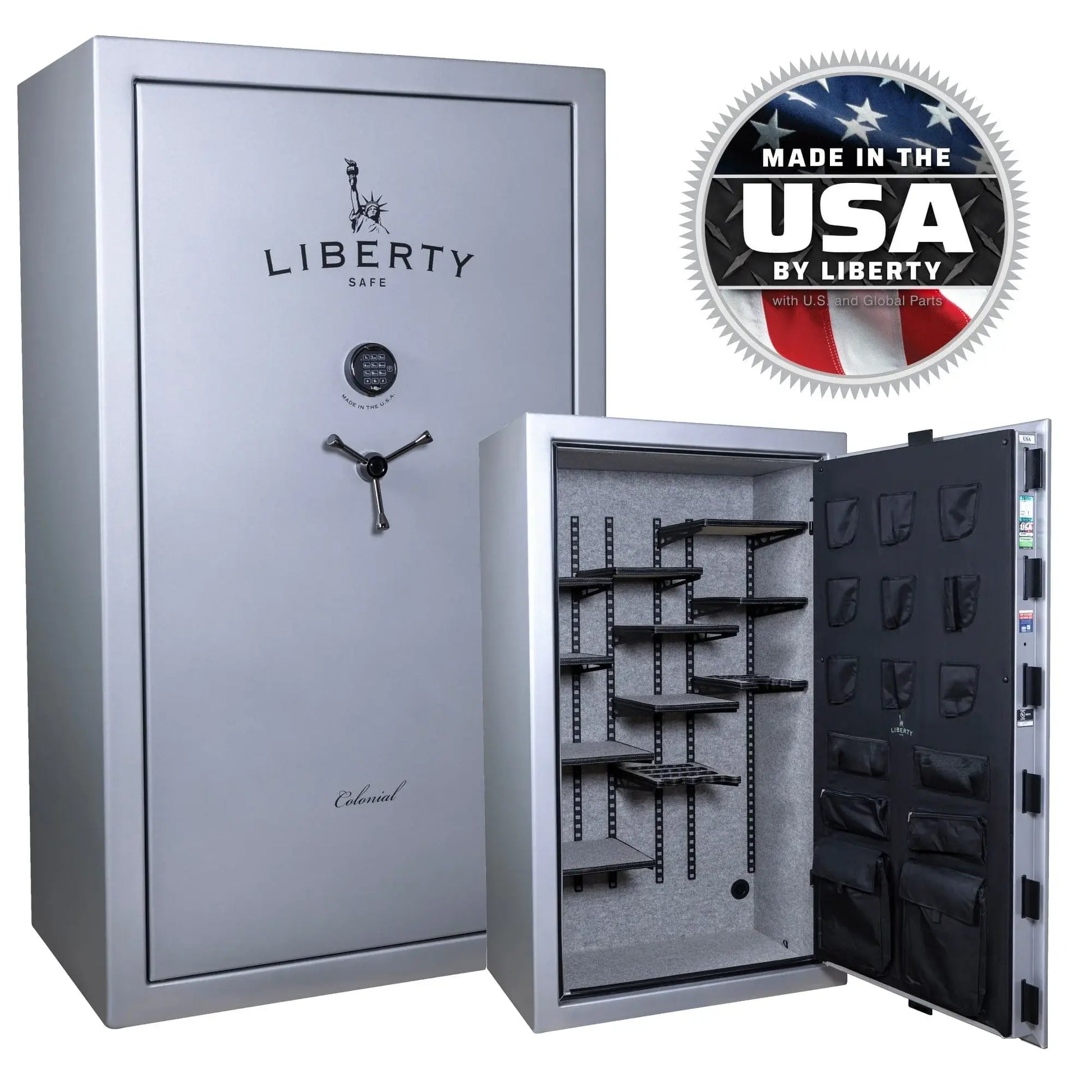 Liberty Safe Colonial 50 glacial steel stacked exterior and pro flex interior