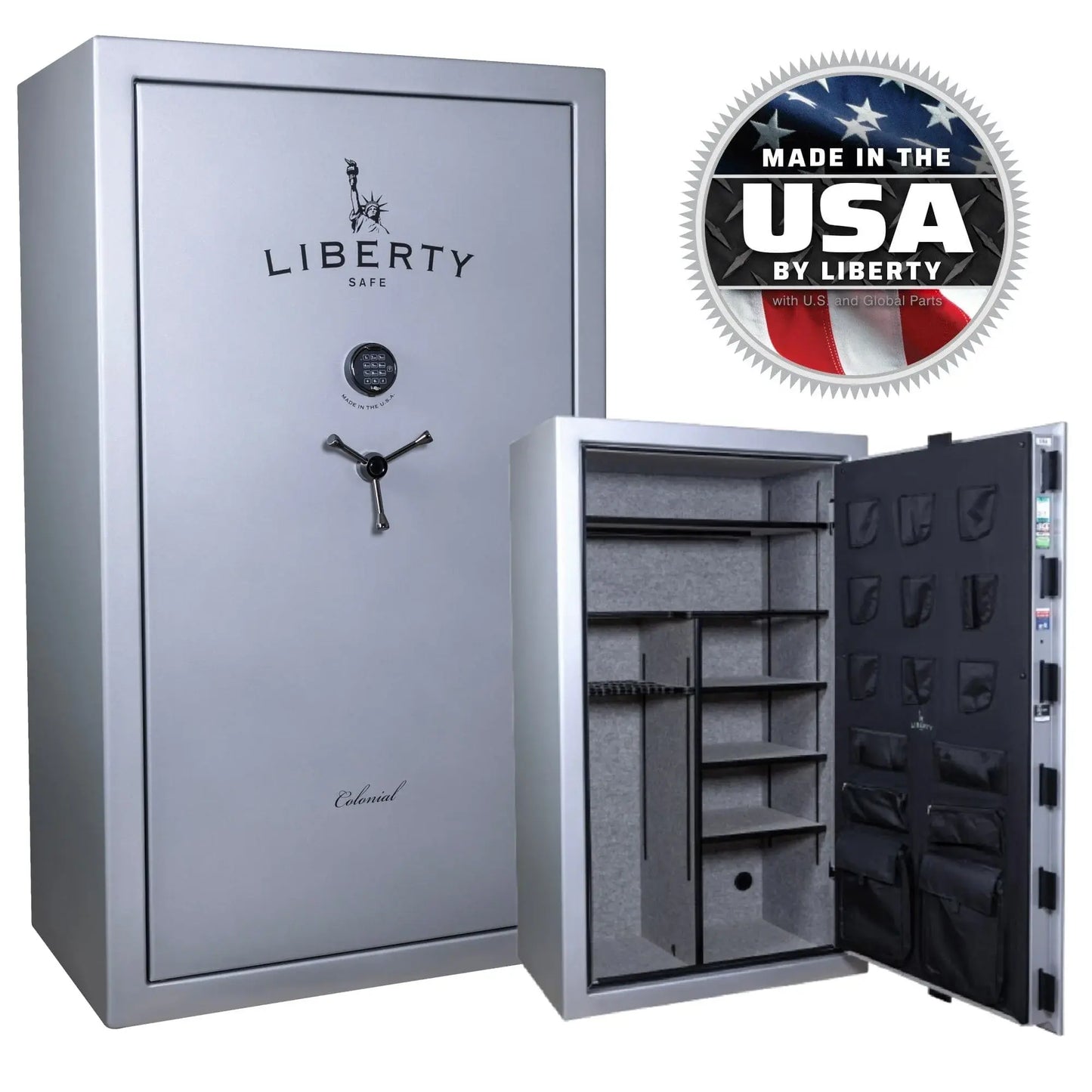 Liberty Safe Colonial 50 glacial steel stacked exterior and standard interior