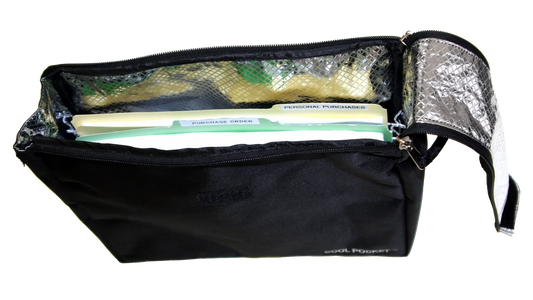 Liberty COOL POCKET fire-resistant document bag storing important papers inside a safe